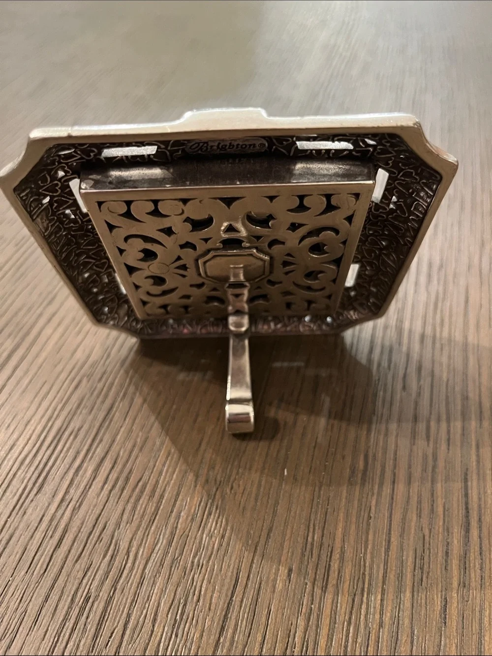 Brighton Silver-Tone Ornate Square Clock